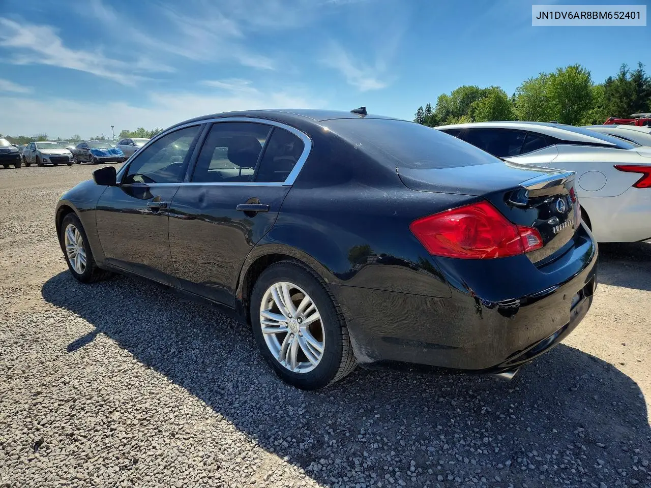 2011 Infiniti G25 Sedan X VIN: JN1DV6AR8BM652401 Lot: 55982666