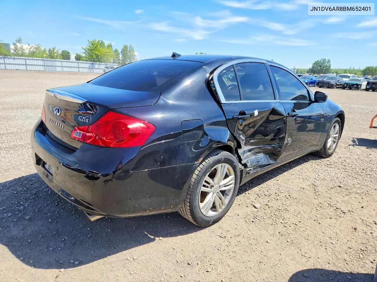 2011 Infiniti G25 Sedan X VIN: JN1DV6AR8BM652401 Lot: 55982666
