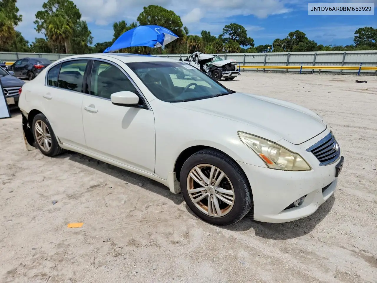 2011 Infiniti G25 VIN: JN1DV6AR0BM653929 Lot: 56787166