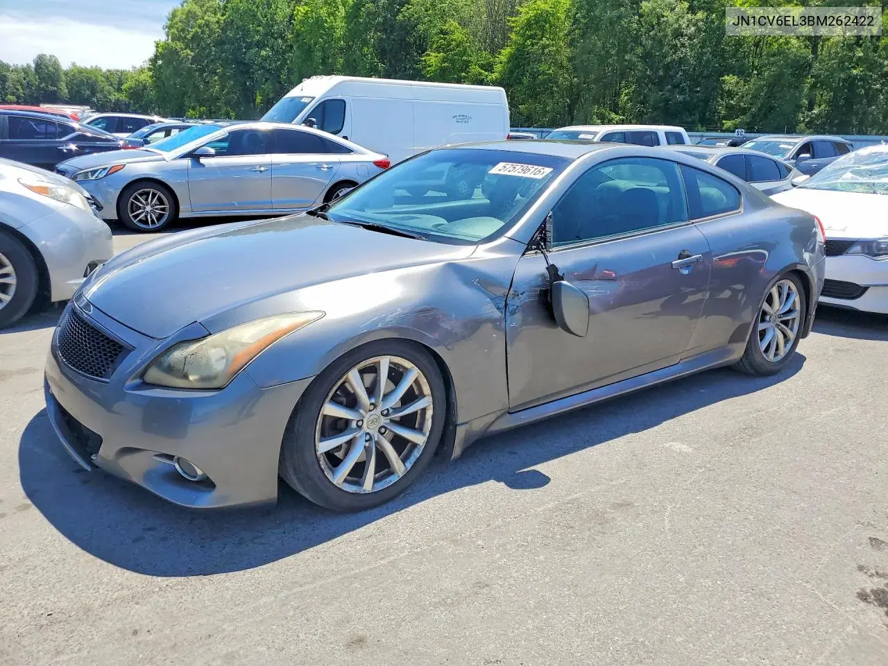 2011 Infiniti G37 Coupe X VIN: JN1CV6EL3BM262422 Lot: 57579616