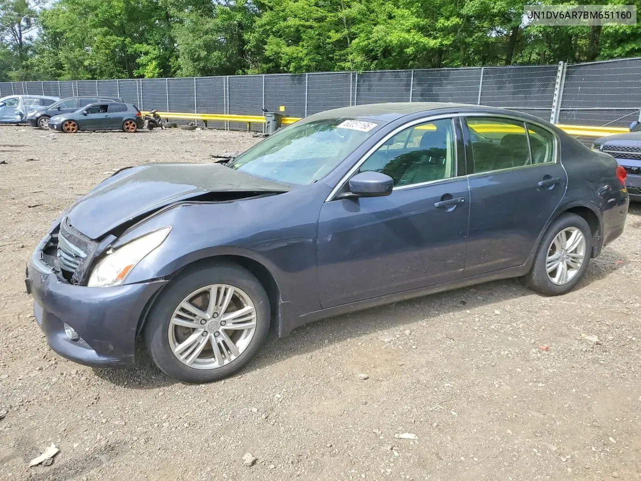 2011 Infiniti G25 Sedan X VIN: JN1DV6AR7BM651160 Lot: 60051196