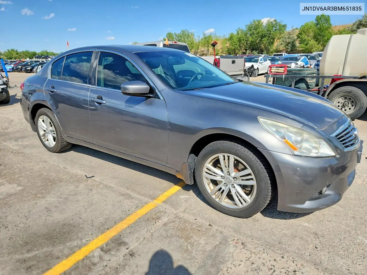 2011 Infiniti G25 Sedan X VIN: JN1DV6AR3BM651835 Lot: 61211626