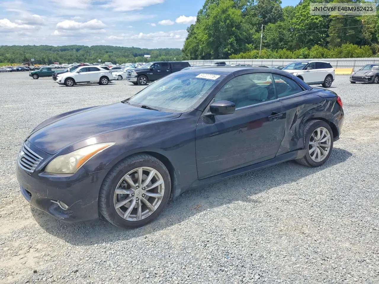 2011 Infiniti G37 Convertible Base VIN: JN1CV6FE4BM952423 Lot: 61227776