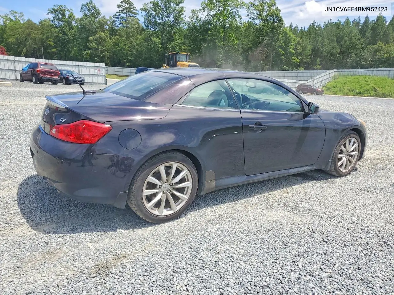2011 Infiniti G37 Convertible Base VIN: JN1CV6FE4BM952423 Lot: 61227776