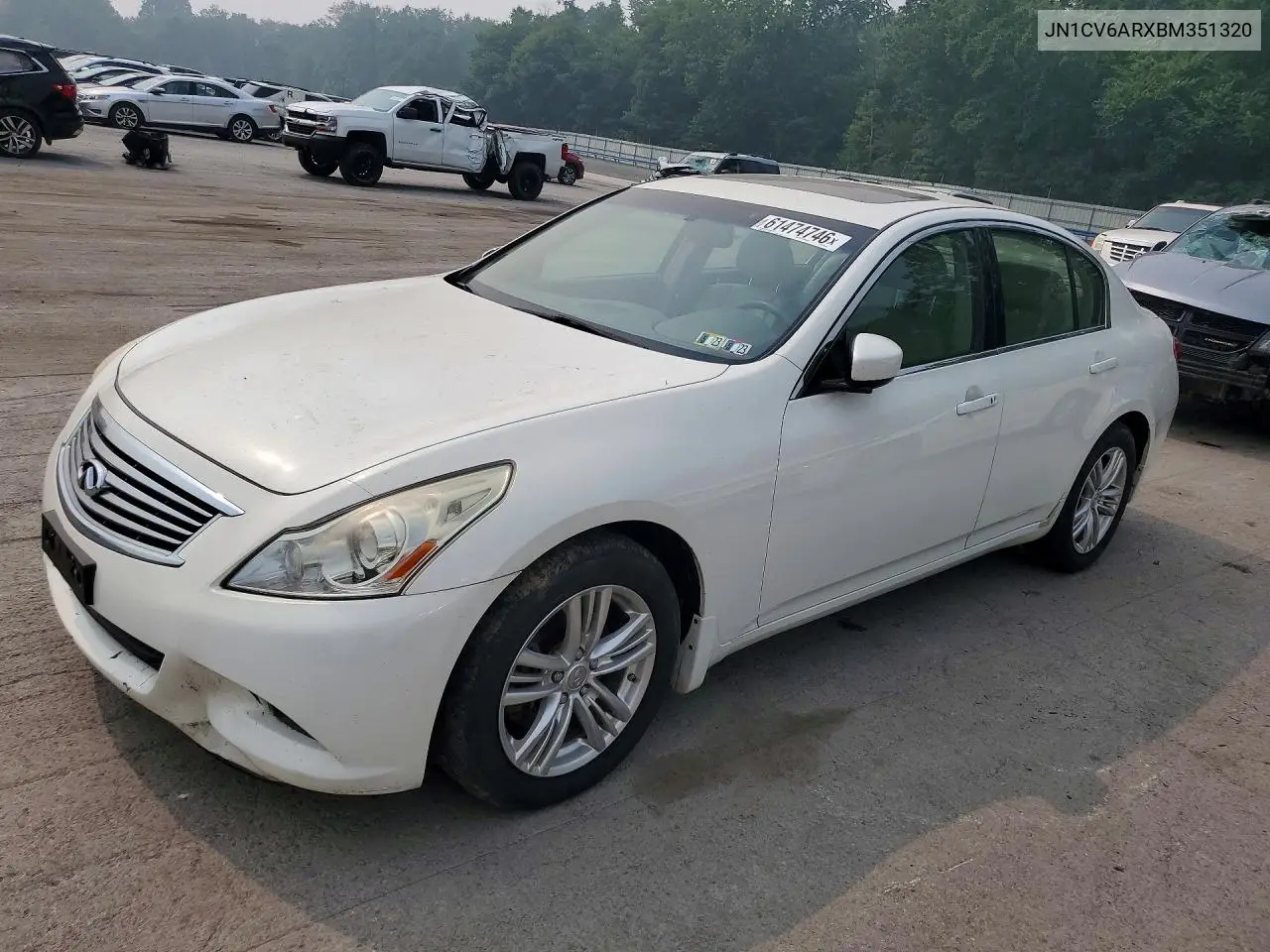 2011 Infiniti G37 Sedan X VIN: JN1CV6ARXBM351320 Lot: 61474746
