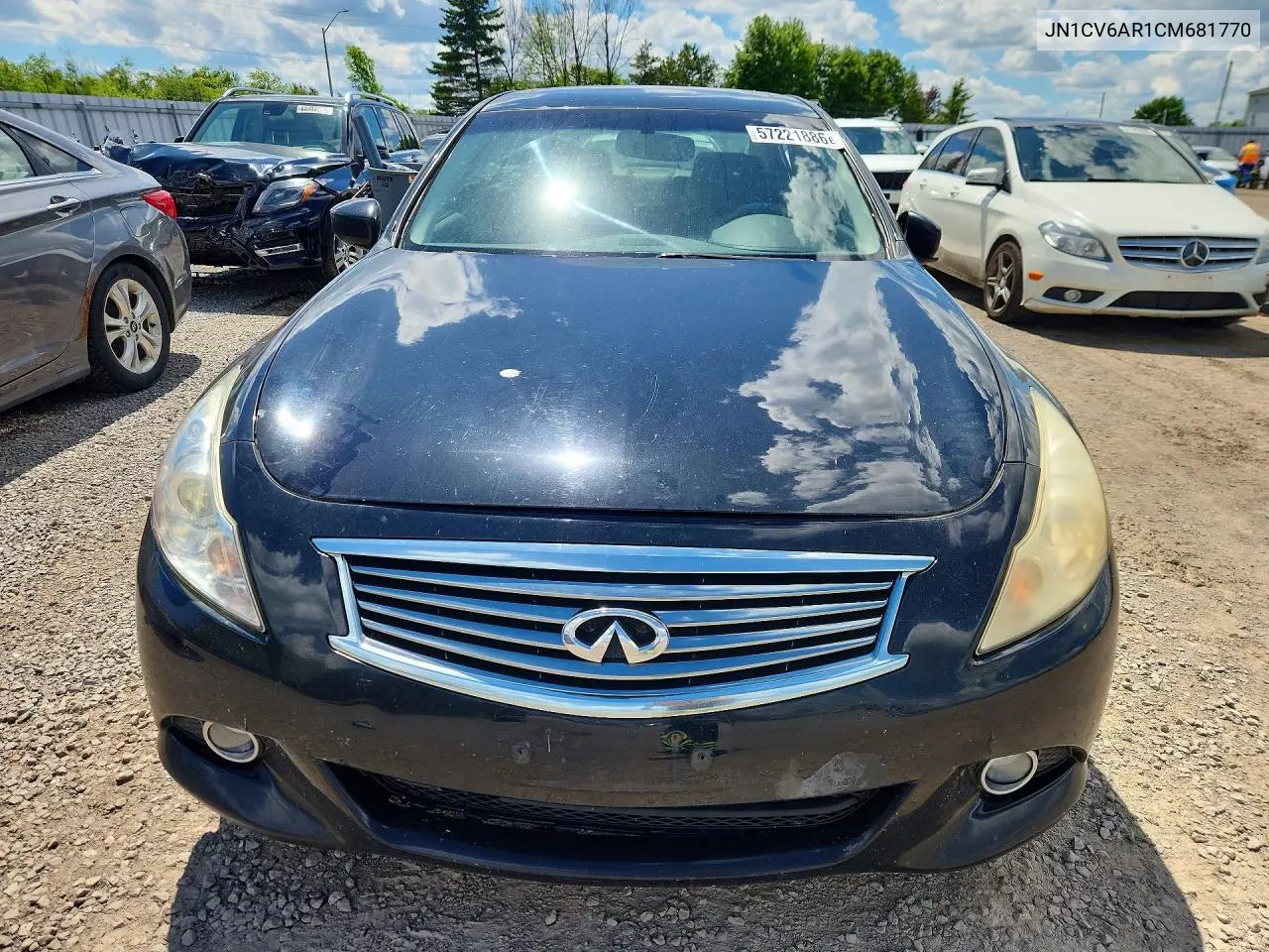 2012 Infiniti G37 Sedan X VIN: JN1CV6AR1CM681770 Lot: 57221886