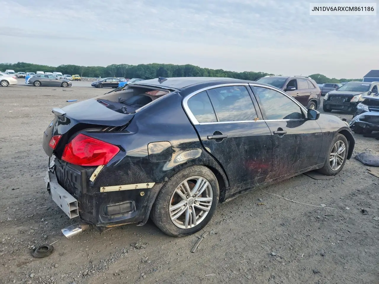 2012 Infiniti G25 Sedan X VIN: JN1DV6ARXCM861186 Lot: 59396676