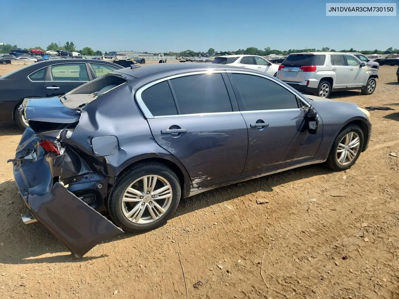 2012 Infiniti G25 Sedan X VIN: JN1DV6AR3CM730150 Lot: 60836266
