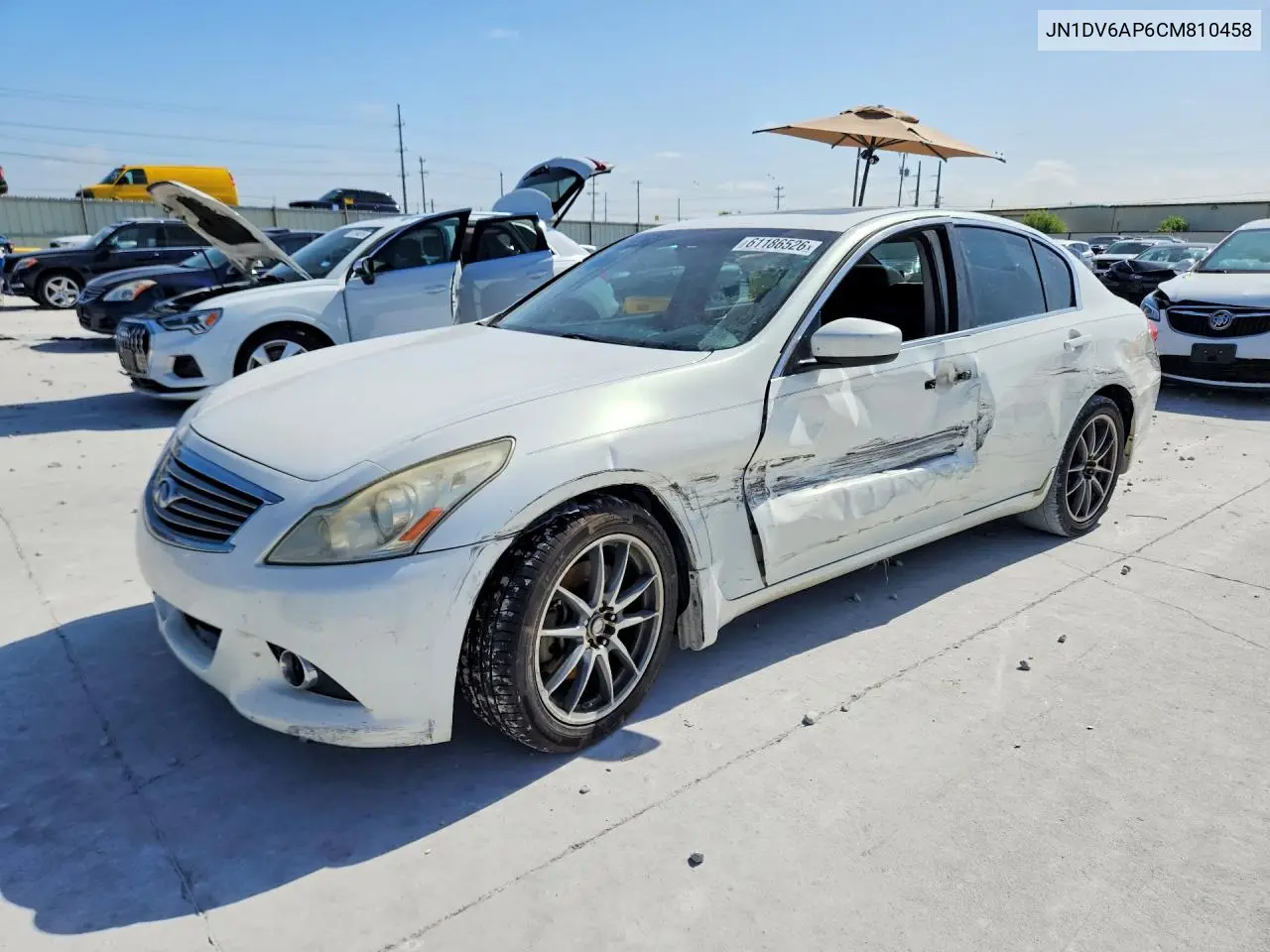 2012 Infiniti G25 Sedan Base VIN: JN1DV6AP6CM810458 Lot: 61186526