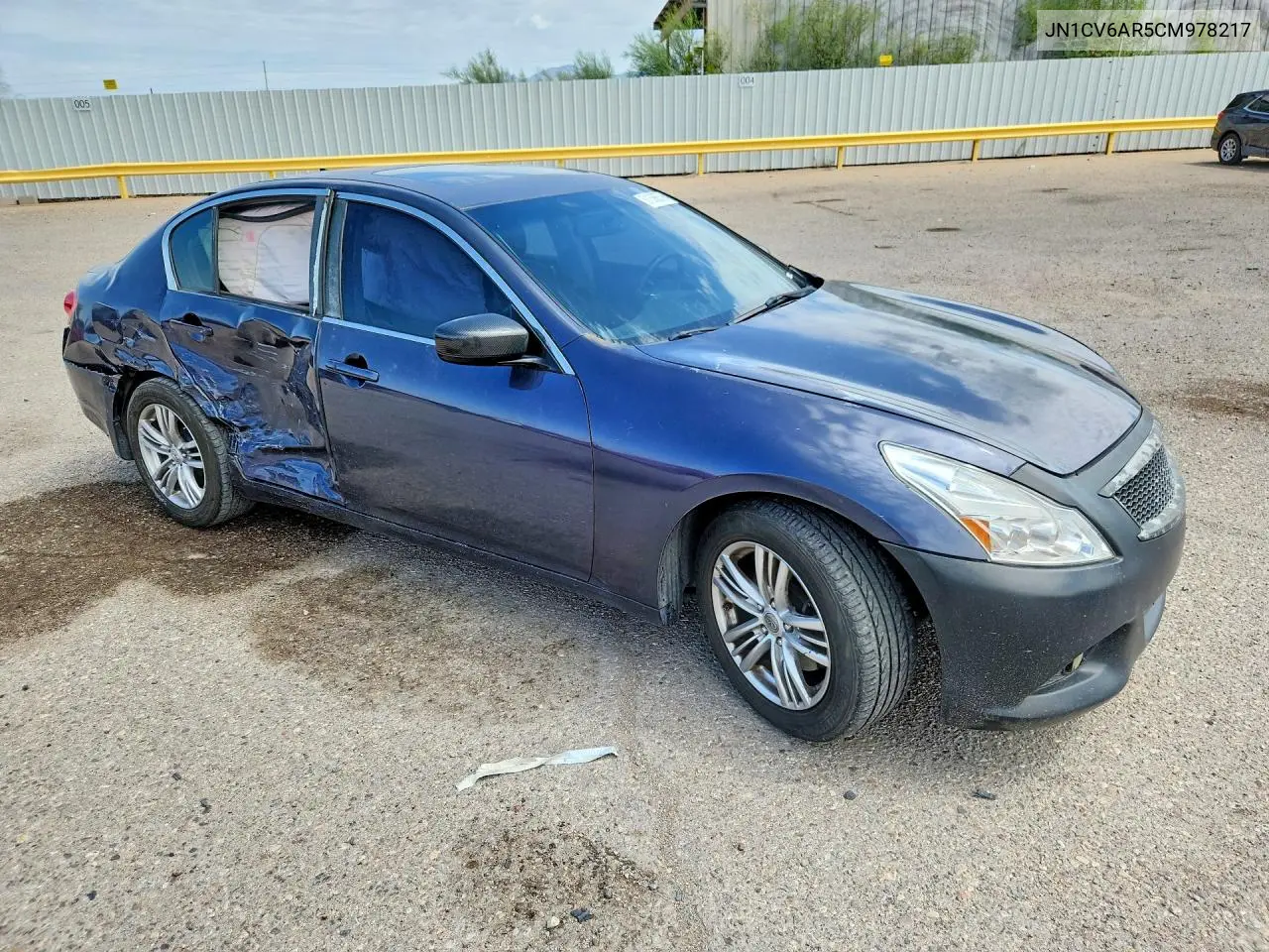 2012 Infiniti G37 Sedan X VIN: JN1CV6AR5CM978217 Lot: 61366576
