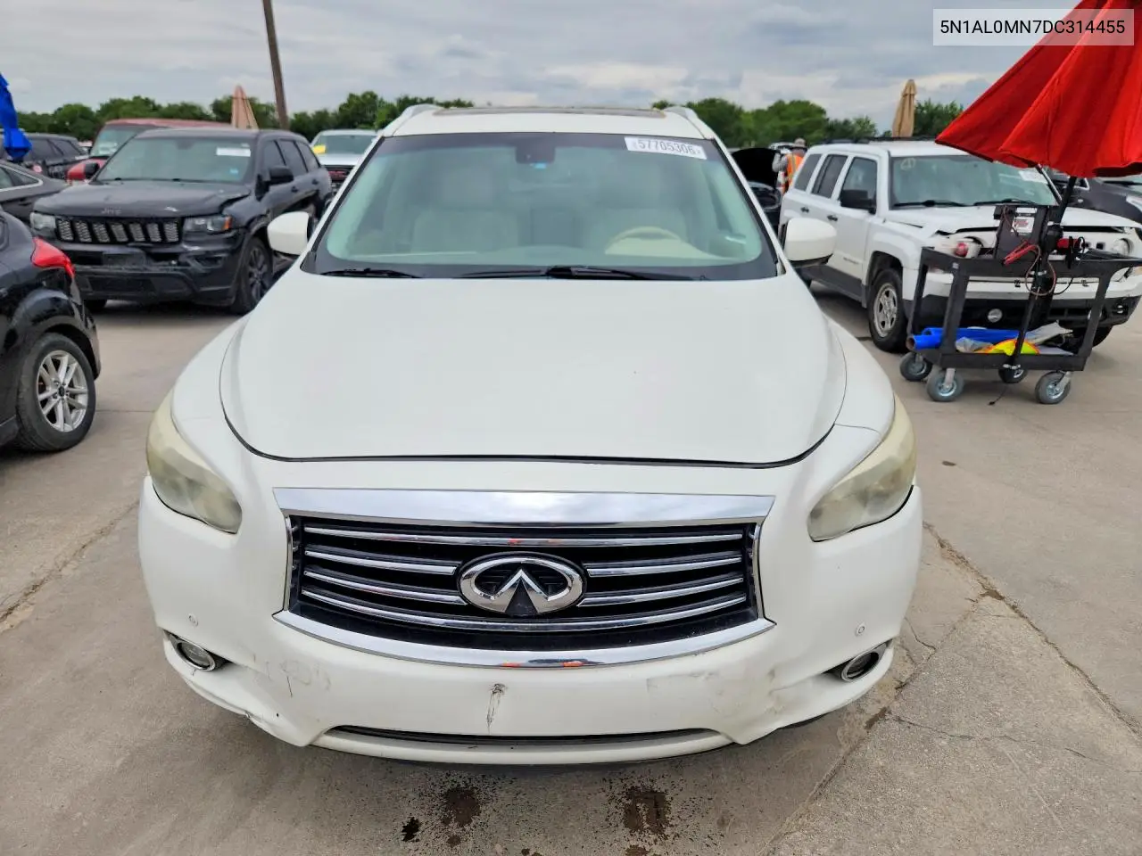 2013 Infiniti Jx35 Base VIN: 5N1AL0MN7DC314455 Lot: 57705306