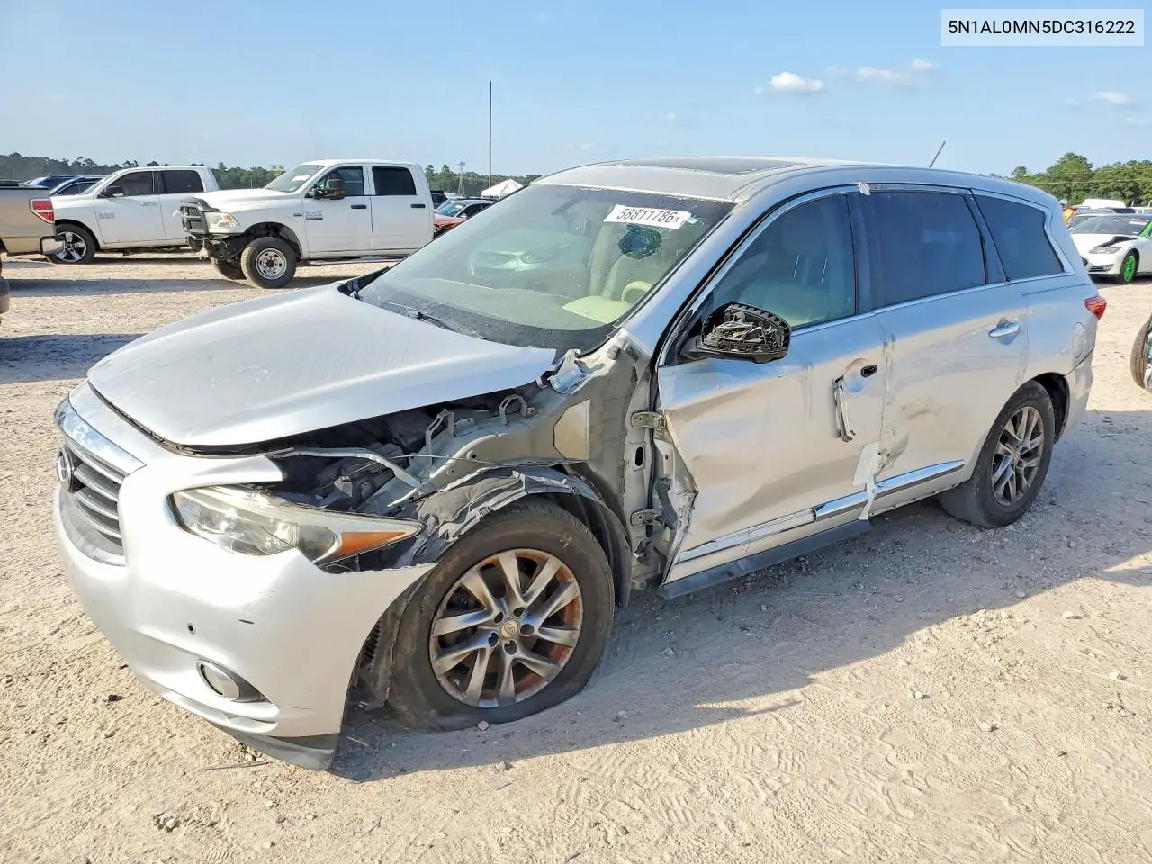 2013 Infiniti Jx35 Base VIN: 5N1AL0MN5DC316222 Lot: 58811786