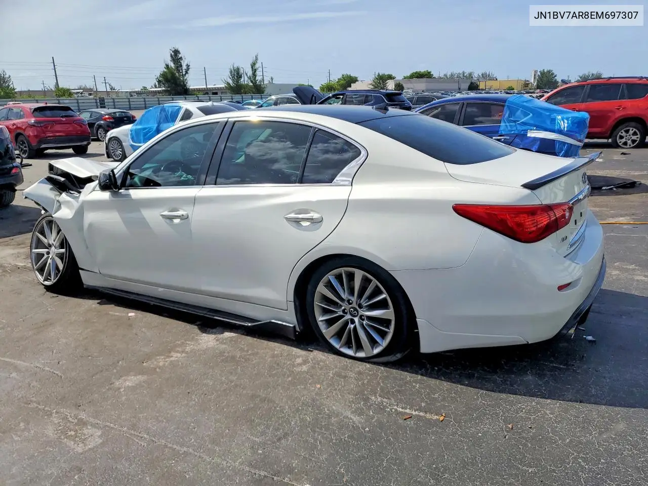 2014 Infiniti Q50 Base VIN: JN1BV7AR8EM697307 Lot: 61025006
