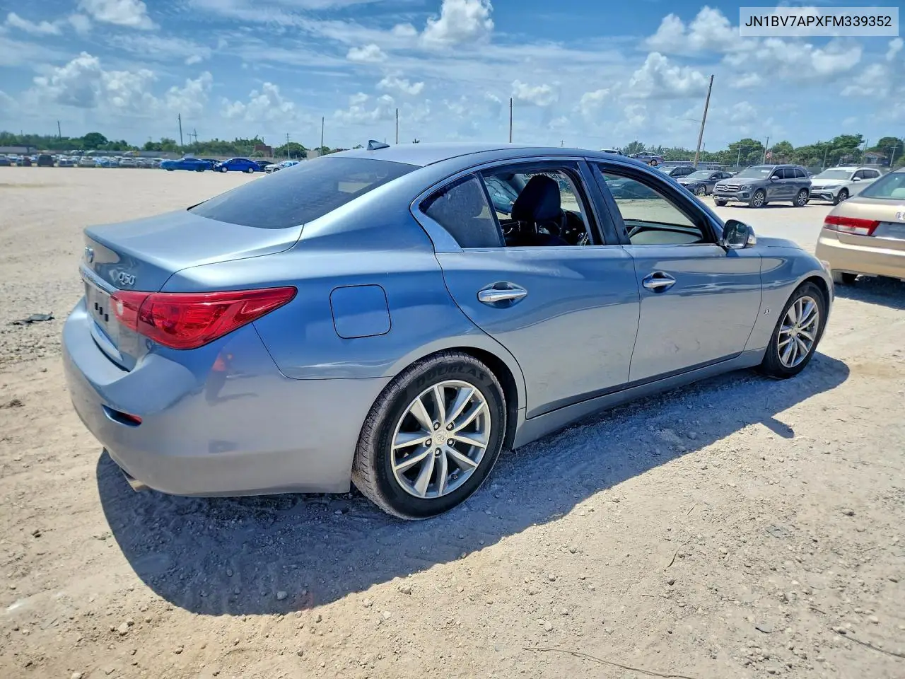 2015 Infiniti Q50 Premium VIN: JN1BV7APXFM339352 Lot: 62158126
