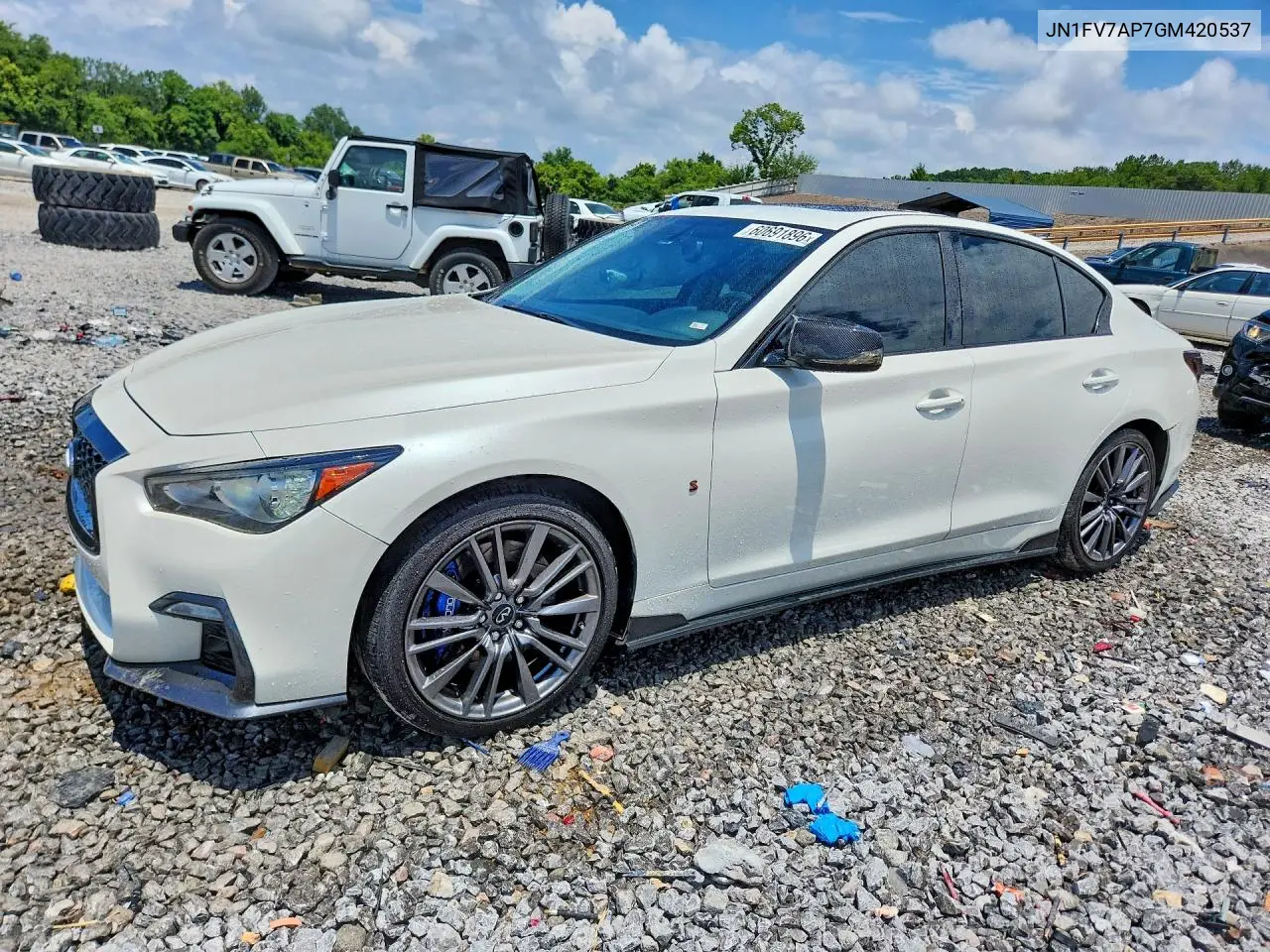 2016 Infiniti Q50 Red Sport 400 VIN: JN1FV7AP7GM420537 Lot: 60691896