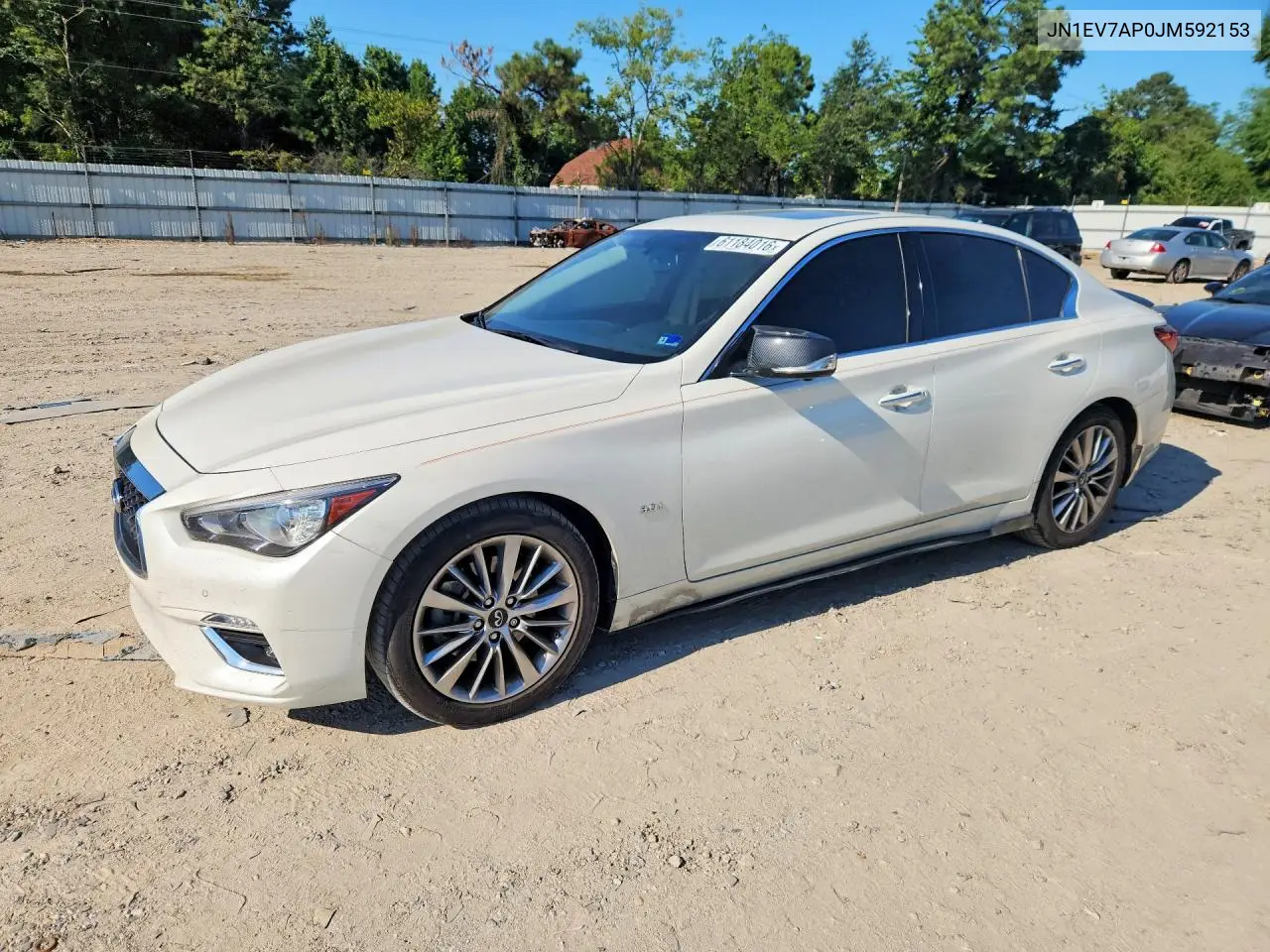 2018 Infiniti Q50 3.0T Luxe VIN: JN1EV7AP0JM592153 Lot: 61184016