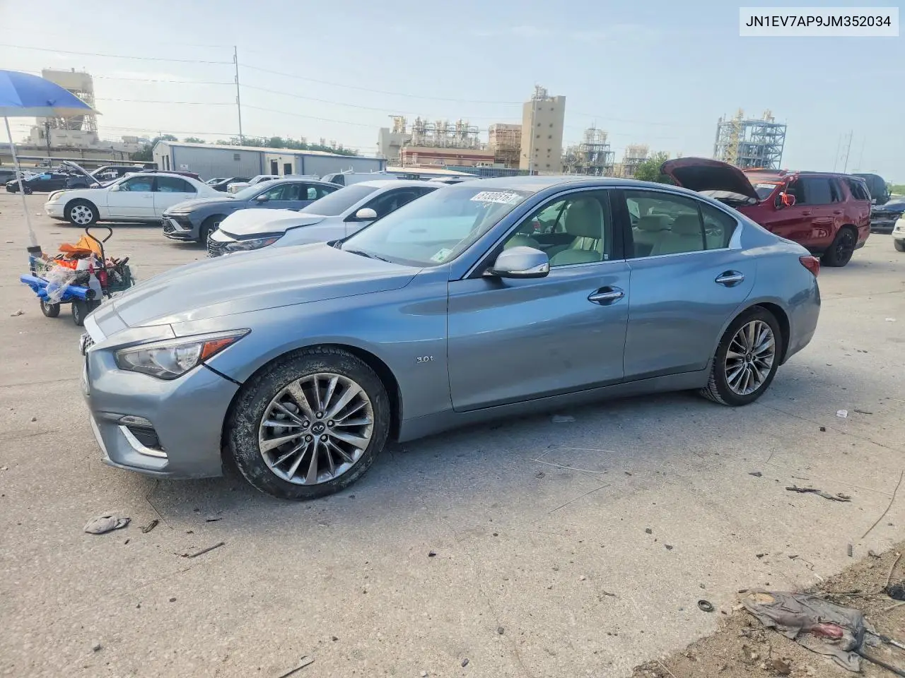 2018 Infiniti Q50 3.0T Luxe VIN: JN1EV7AP9JM352034 Lot: 61300516