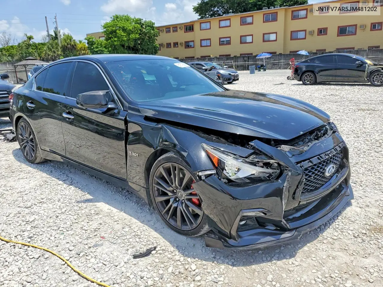 2018 Infiniti Q50 Red Sport 400 VIN: JN1FV7AR5JM481202 Lot: 61672636