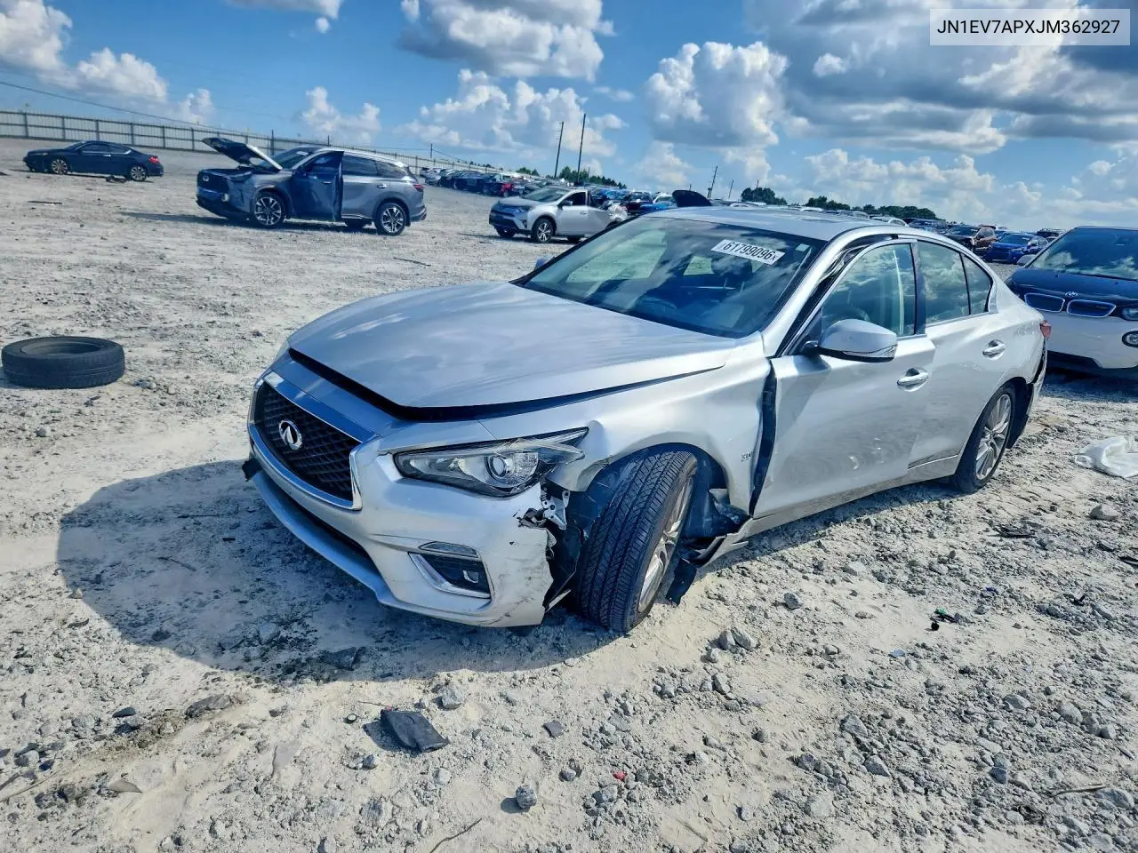 2018 Infiniti Q50 3.0T Luxe VIN: JN1EV7APXJM362927 Lot: 61799096