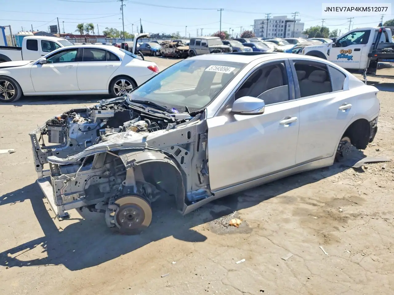 2019 Infiniti Q50 3.0T Luxe VIN: JN1EV7AP4KM512077 Lot: 57593096