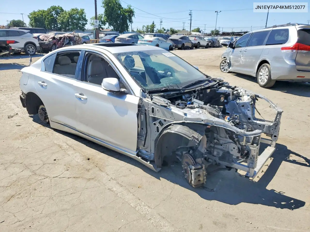 2019 Infiniti Q50 3.0T Luxe VIN: JN1EV7AP4KM512077 Lot: 57593096