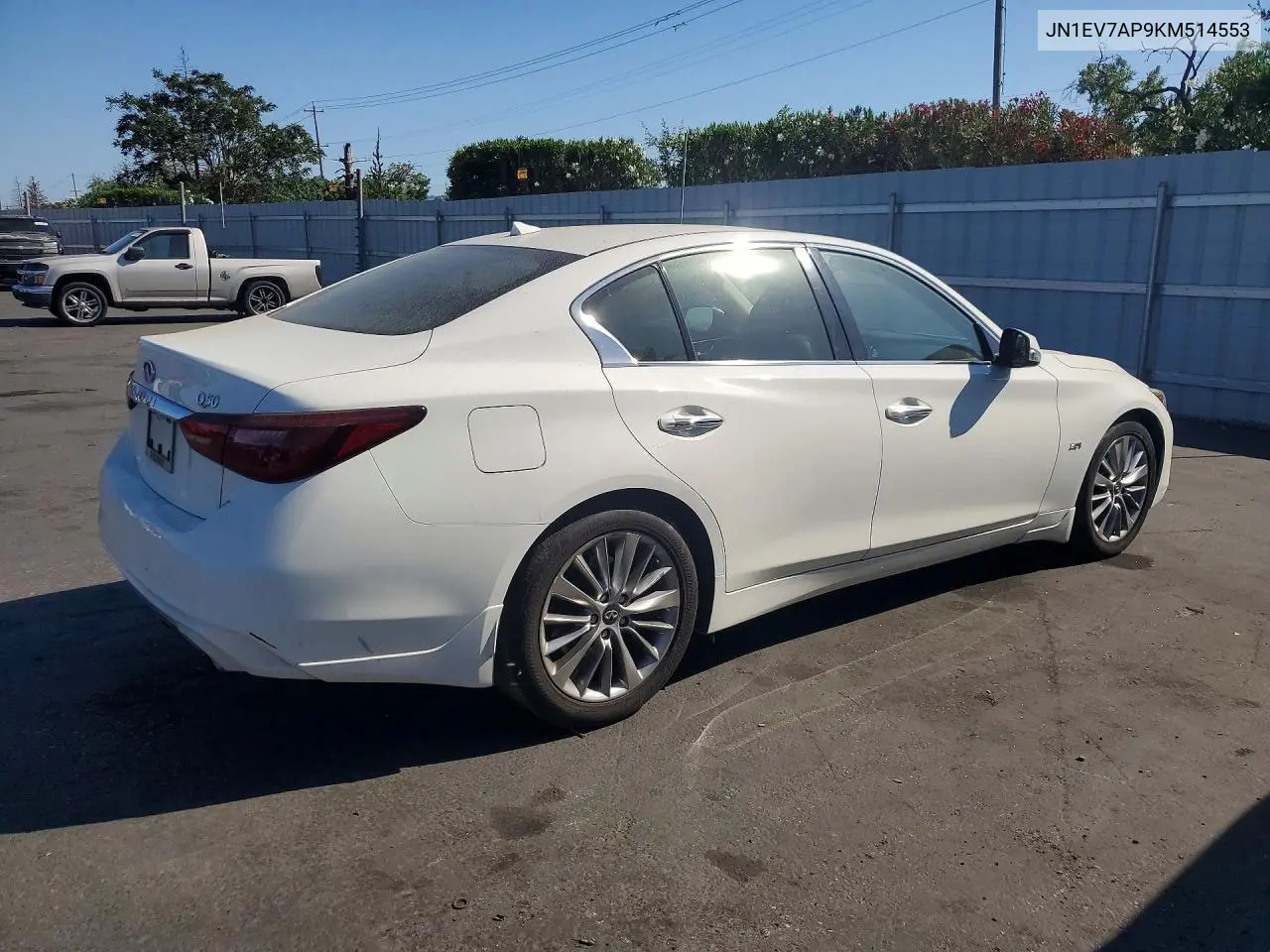 2019 Infiniti Q50 3.0T Luxe VIN: JN1EV7AP9KM514553 Lot: 57690796