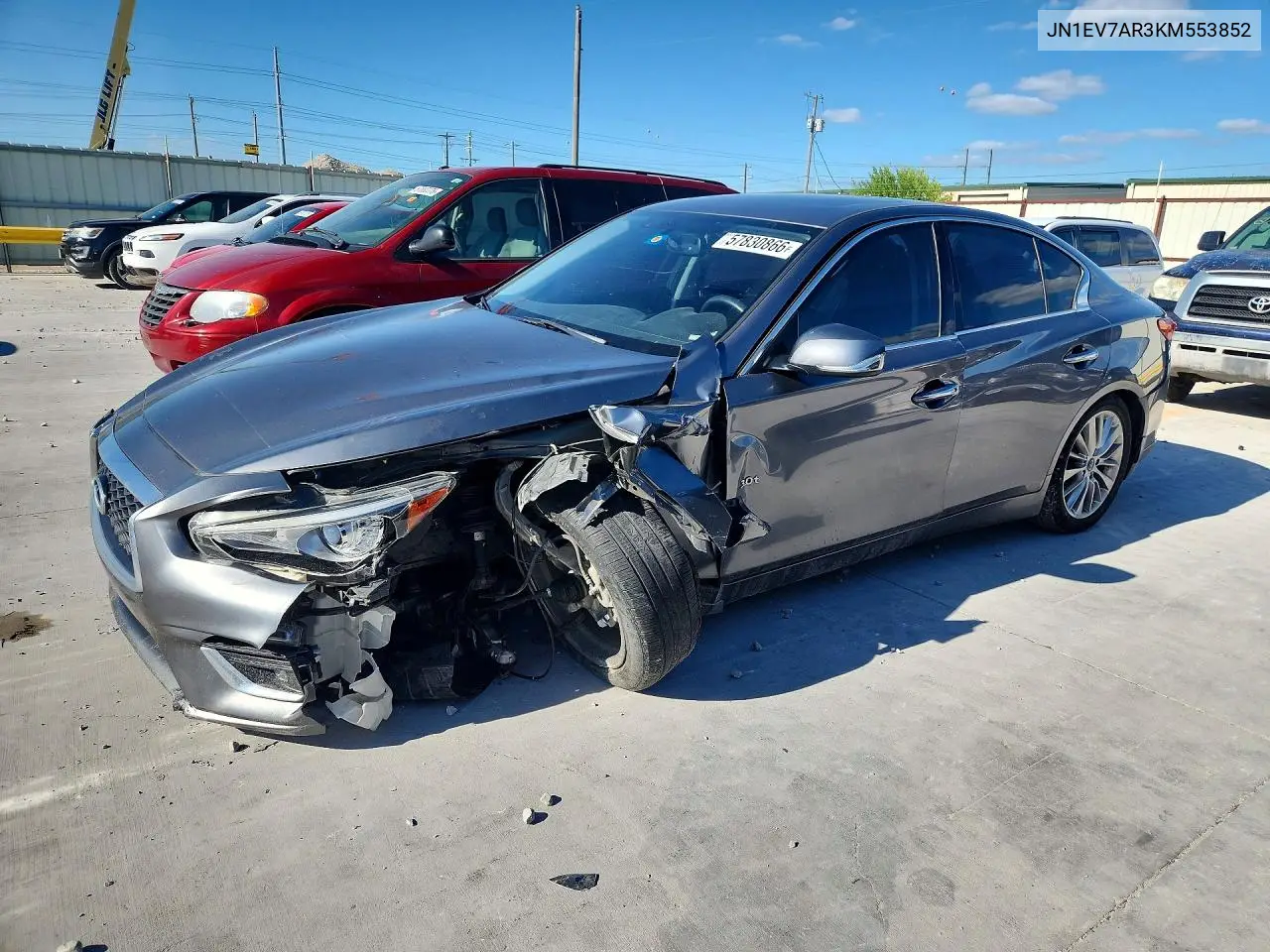 2019 Infiniti Q50 3.0T Luxe VIN: JN1EV7AR3KM553852 Lot: 57830866