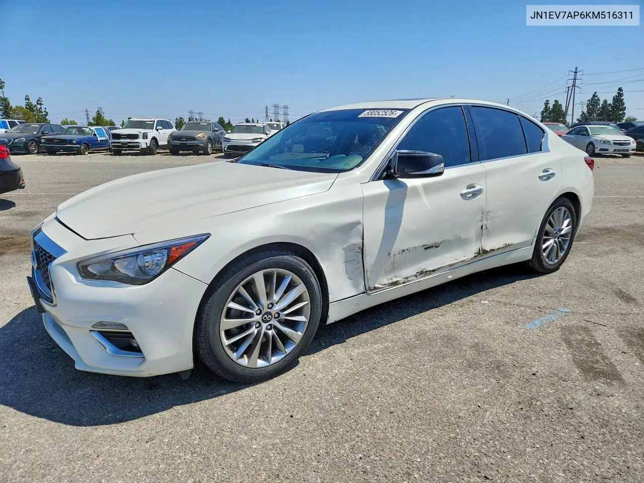 2019 Infiniti Q50 3.0T Luxe VIN: JN1EV7AP6KM516311 Lot: 58052526