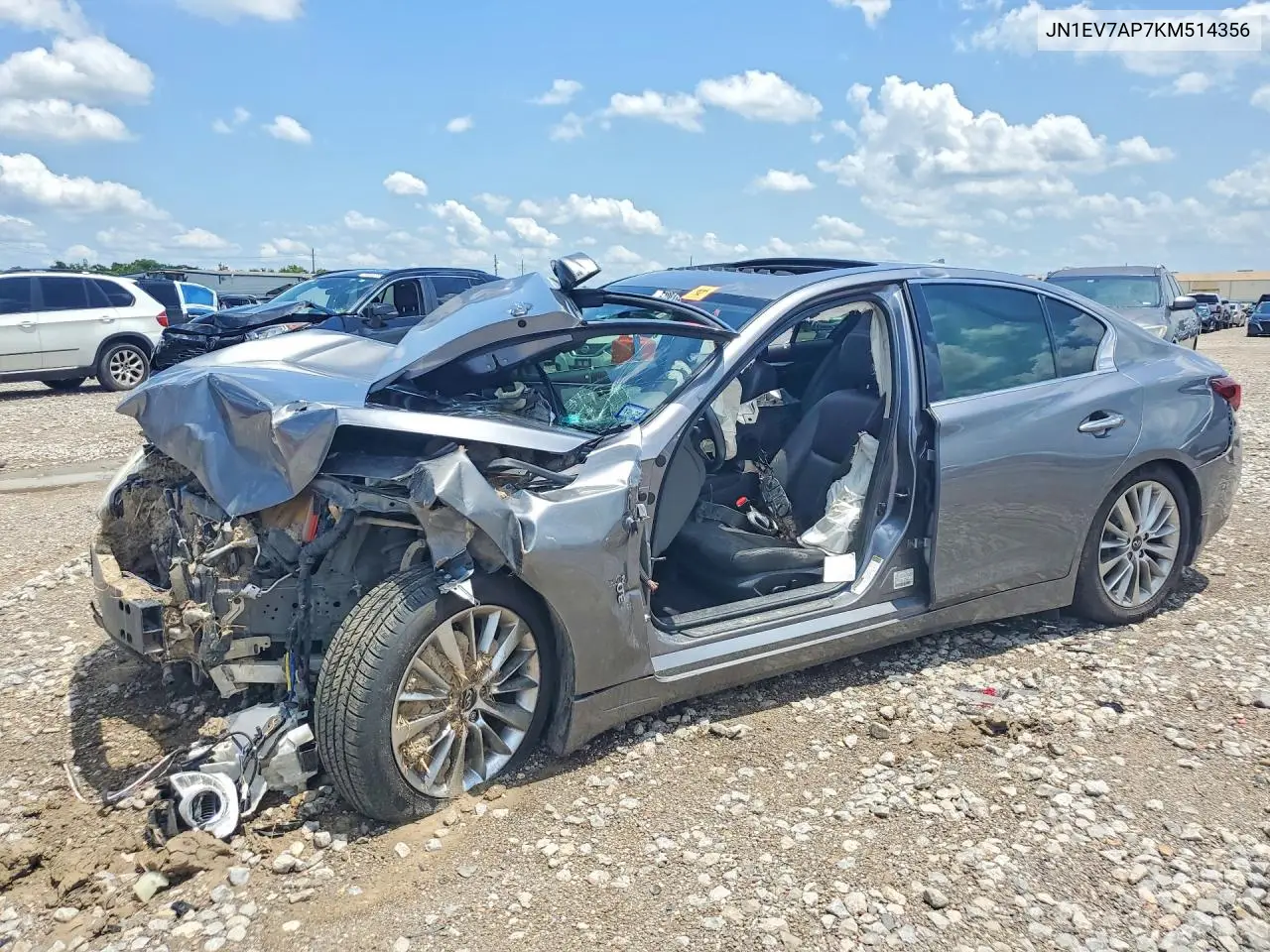 2019 Infiniti Q50 3.0T Luxe VIN: JN1EV7AP7KM514356 Lot: 59874476