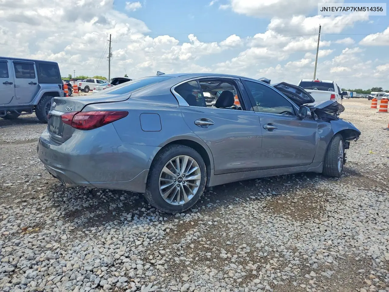 2019 Infiniti Q50 3.0T Luxe VIN: JN1EV7AP7KM514356 Lot: 59874476