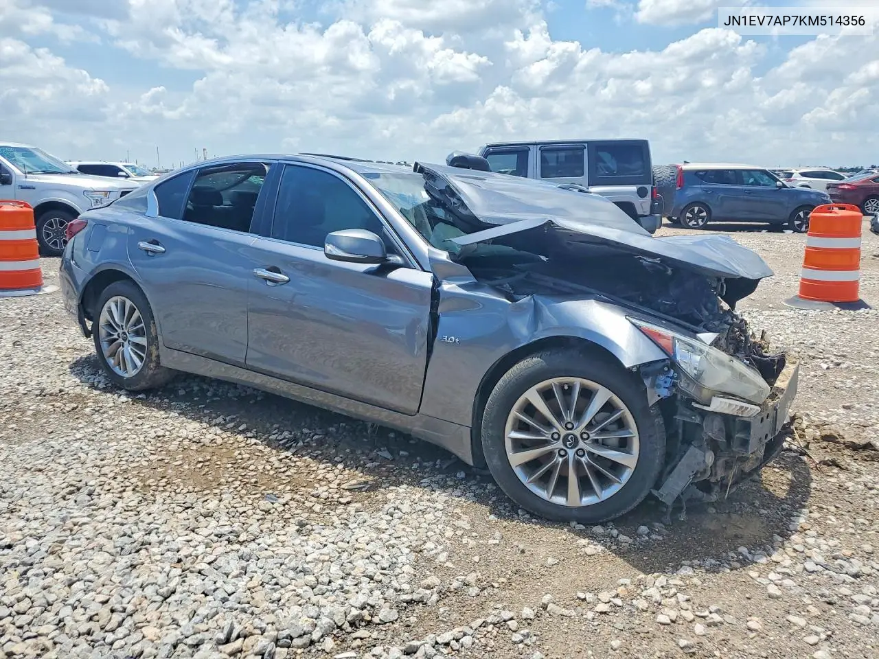 2019 Infiniti Q50 3.0T Luxe VIN: JN1EV7AP7KM514356 Lot: 59874476