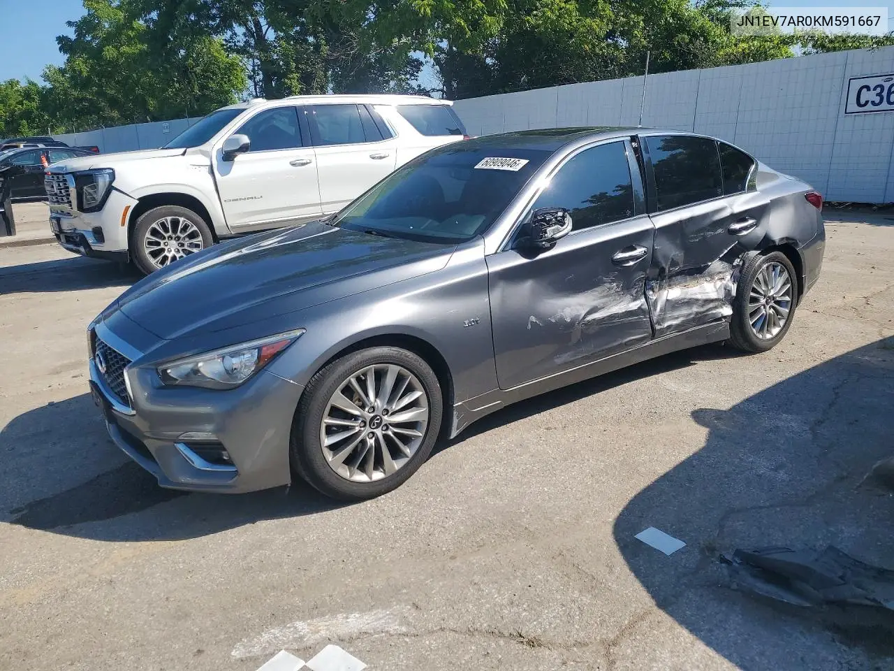 2019 Infiniti Q50 3.0T Luxe VIN: JN1EV7AR0KM591667 Lot: 60909046