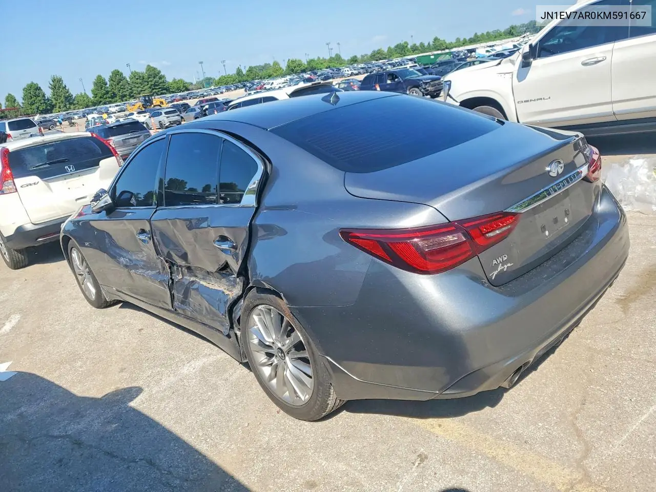 2019 Infiniti Q50 3.0T Luxe VIN: JN1EV7AR0KM591667 Lot: 60909046