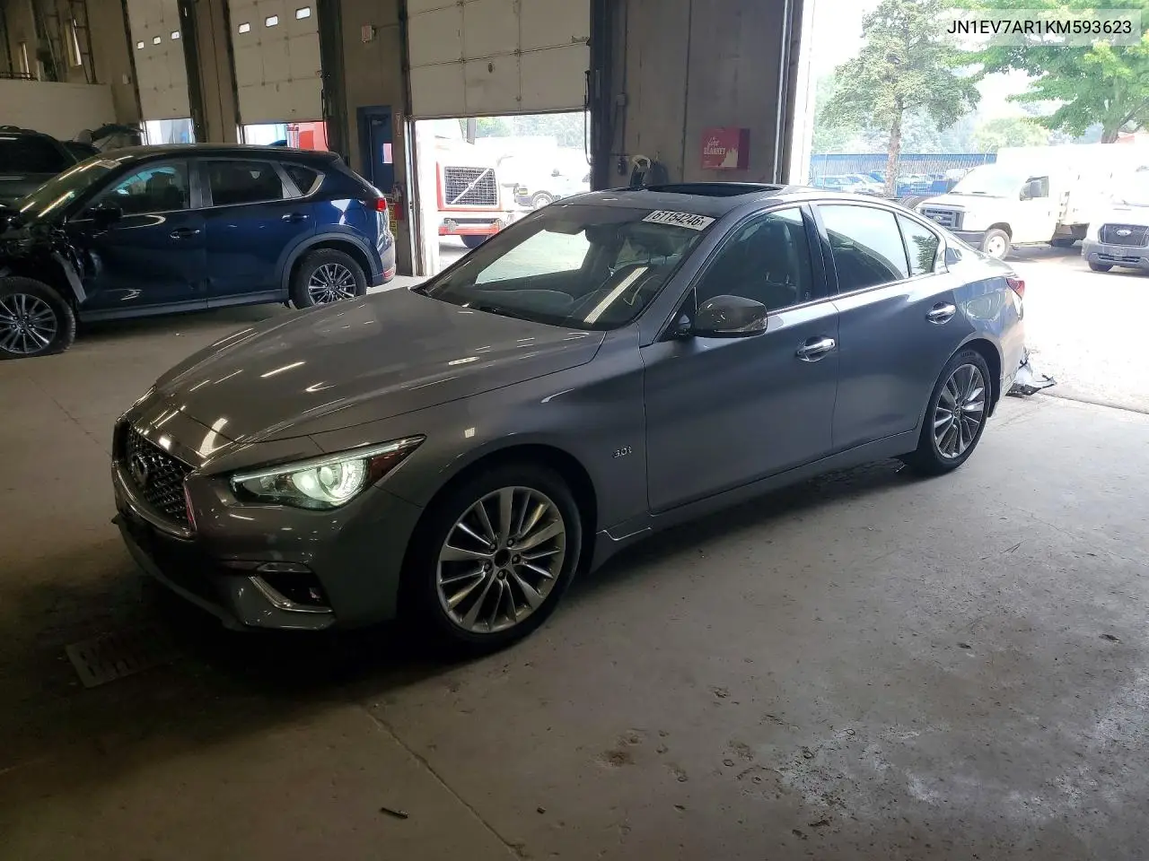 2019 Infiniti Q50 3.0T Luxe VIN: JN1EV7AR1KM593623 Lot: 61154246