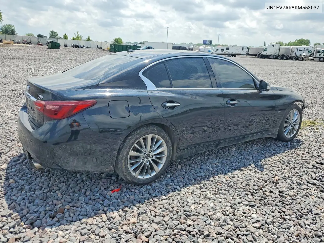 2019 Infiniti Q50 3.0T Luxe VIN: JN1EV7AR8KM553037 Lot: 61384456