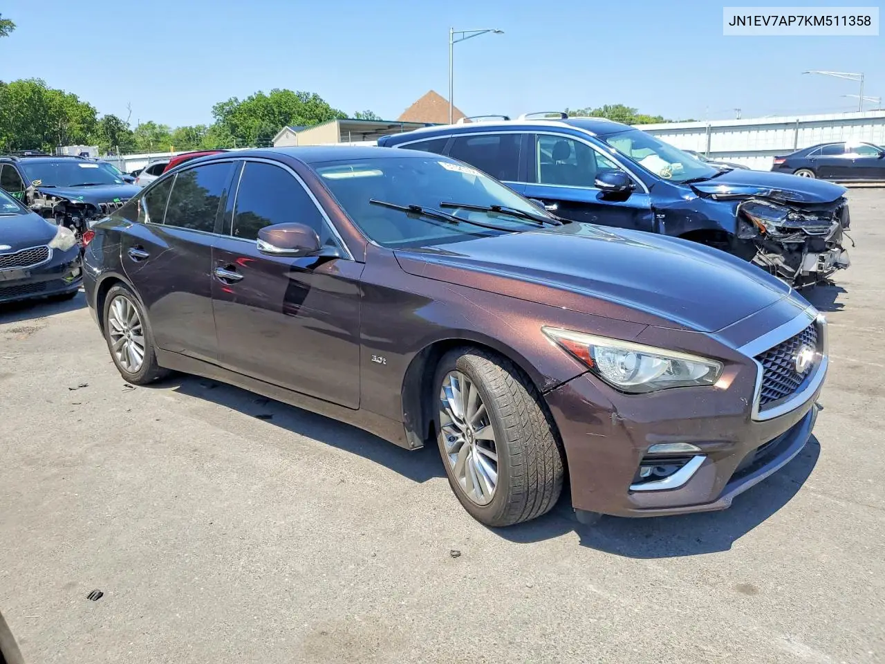 2019 Infiniti Q50 3.0T Luxe VIN: JN1EV7AP7KM511358 Lot: 61525556