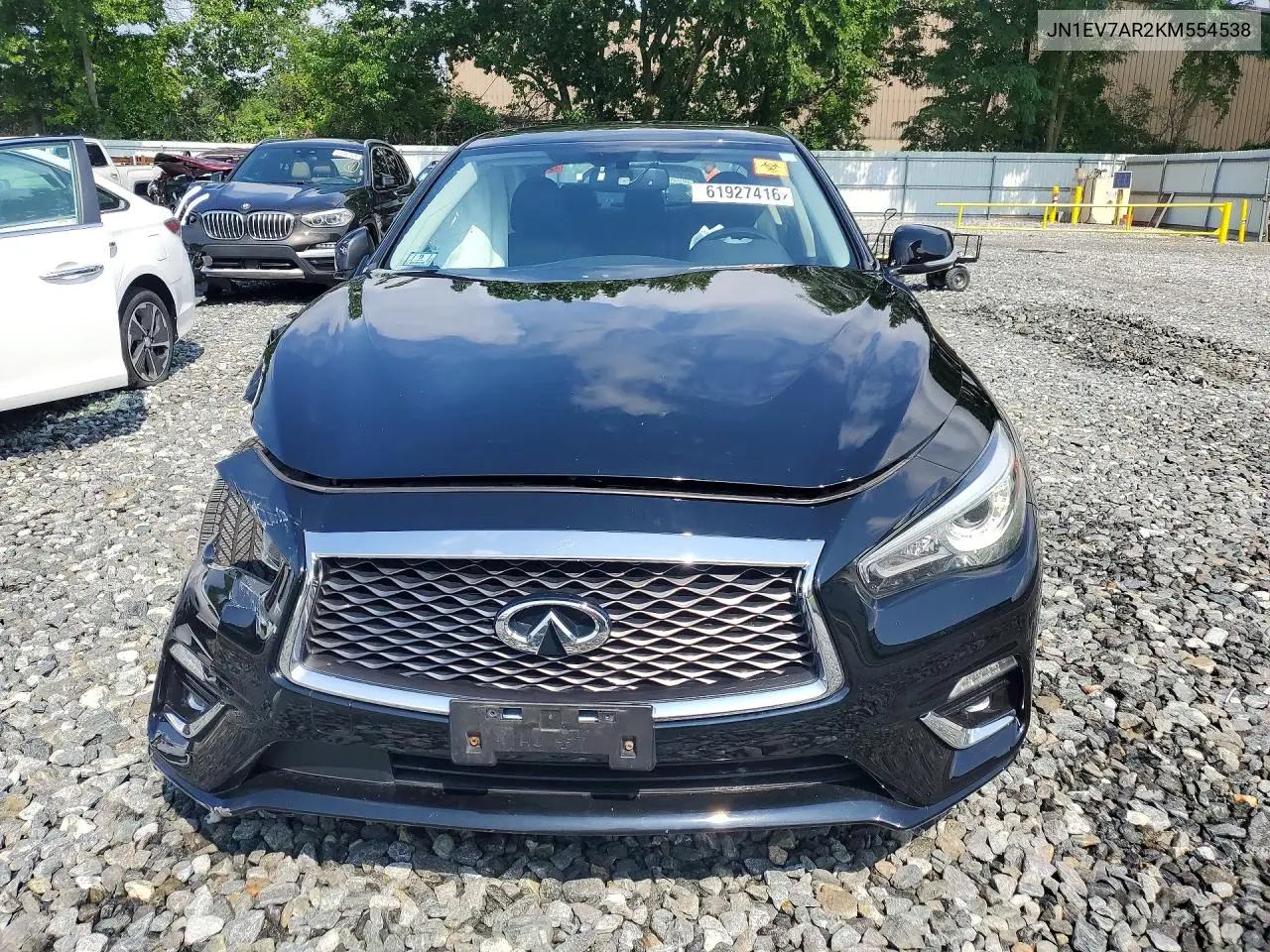 2019 Infiniti Q50 3.0T Luxe VIN: JN1EV7AR2KM554538 Lot: 61927416