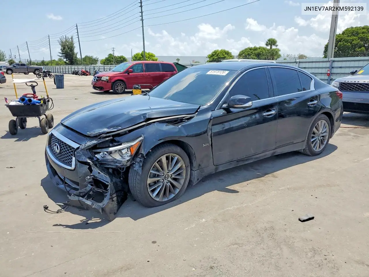 2019 Infiniti Q50 3.0T Luxe VIN: JN1EV7AR2KM592139 Lot: 61978126
