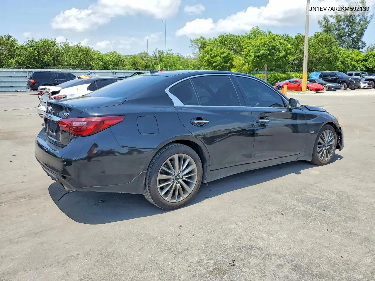 2019 Infiniti Q50 3.0T Luxe VIN: JN1EV7AR2KM592139 Lot: 61978126