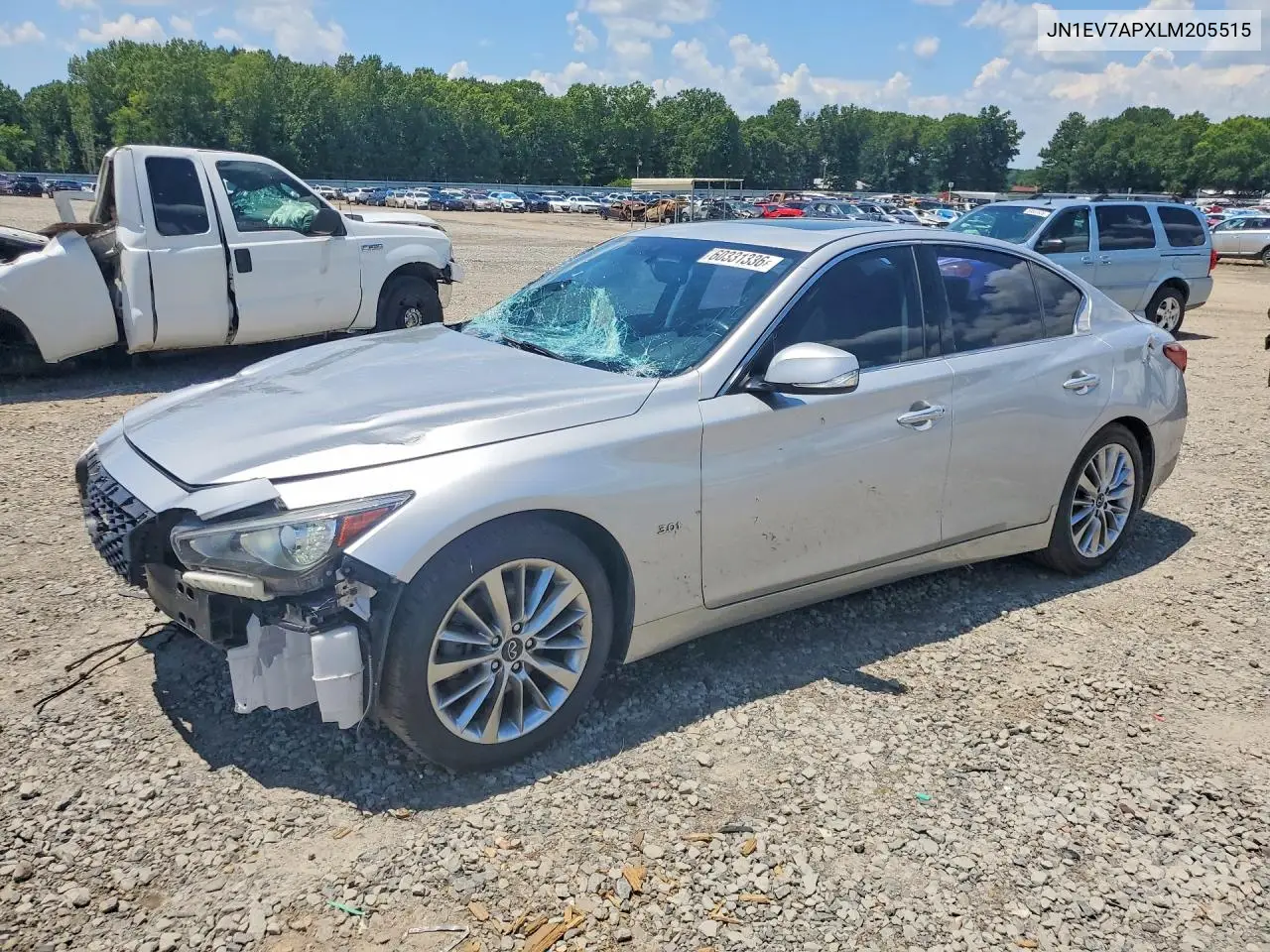 2020 Infiniti Q50 3.0T Luxe VIN: JN1EV7APXLM205515 Lot: 60331336