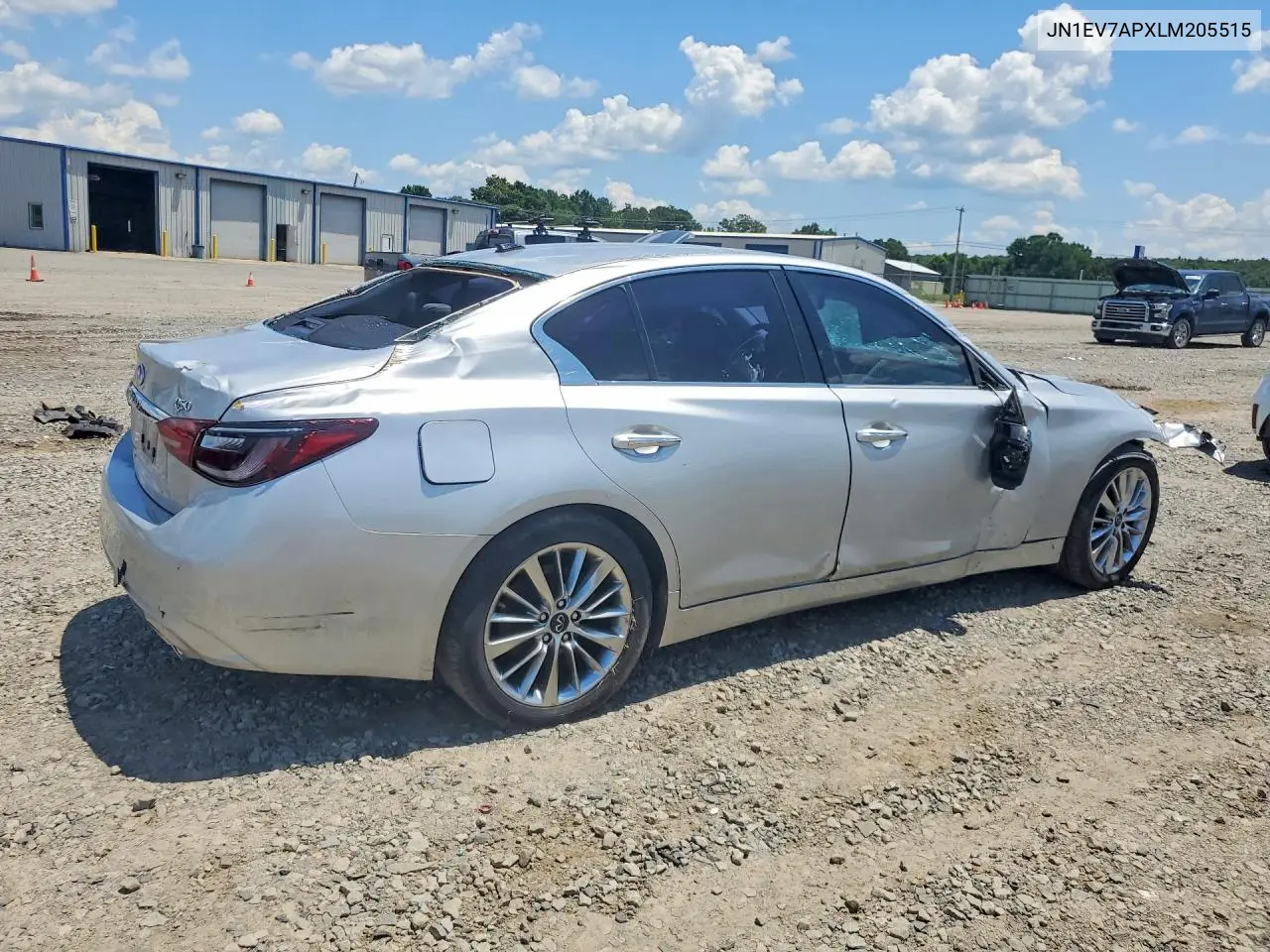 2020 Infiniti Q50 3.0T Luxe VIN: JN1EV7APXLM205515 Lot: 60331336