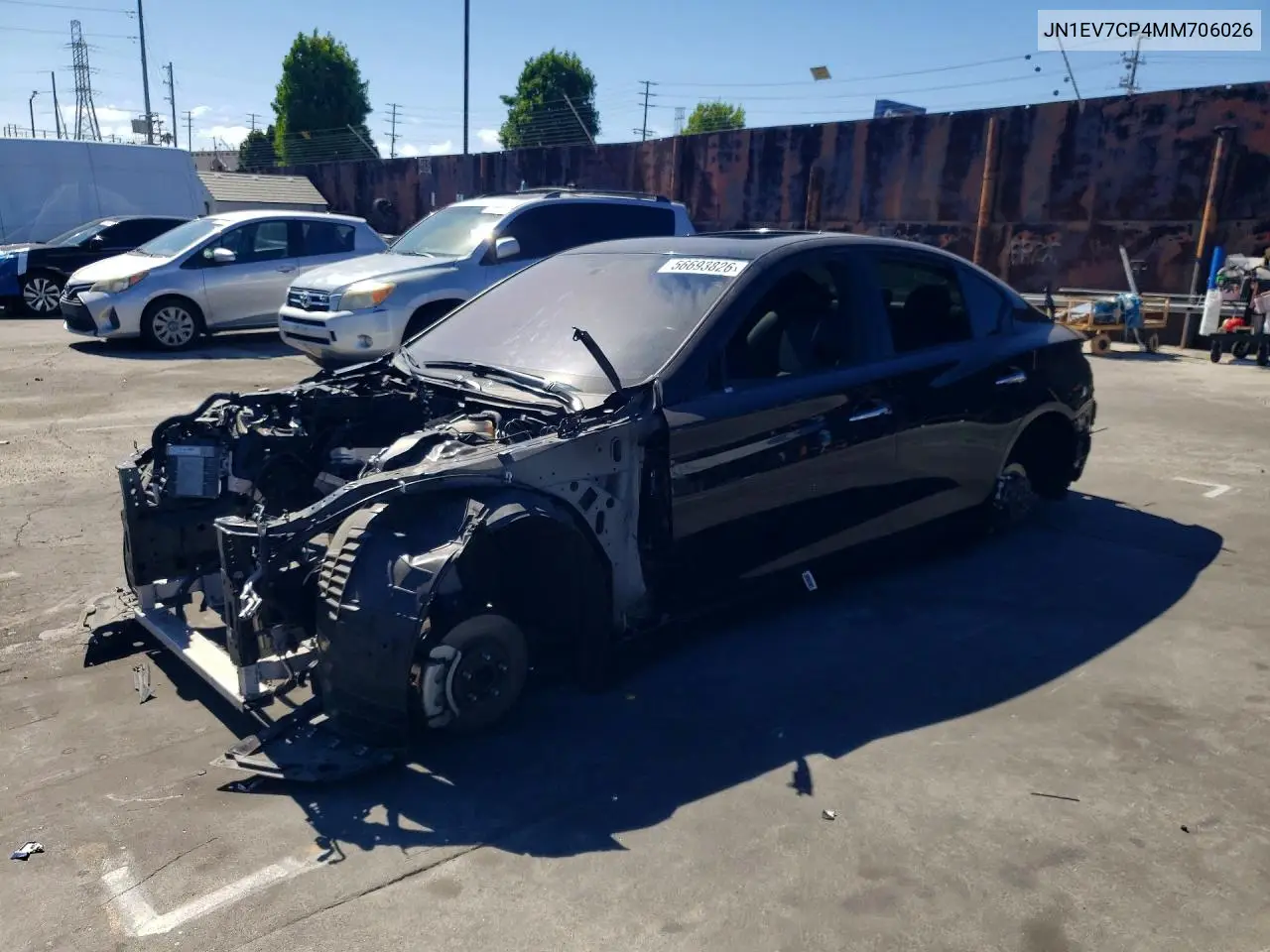 2021 Infiniti Q50 Sensory VIN: JN1EV7CP4MM706026 Lot: 56693826