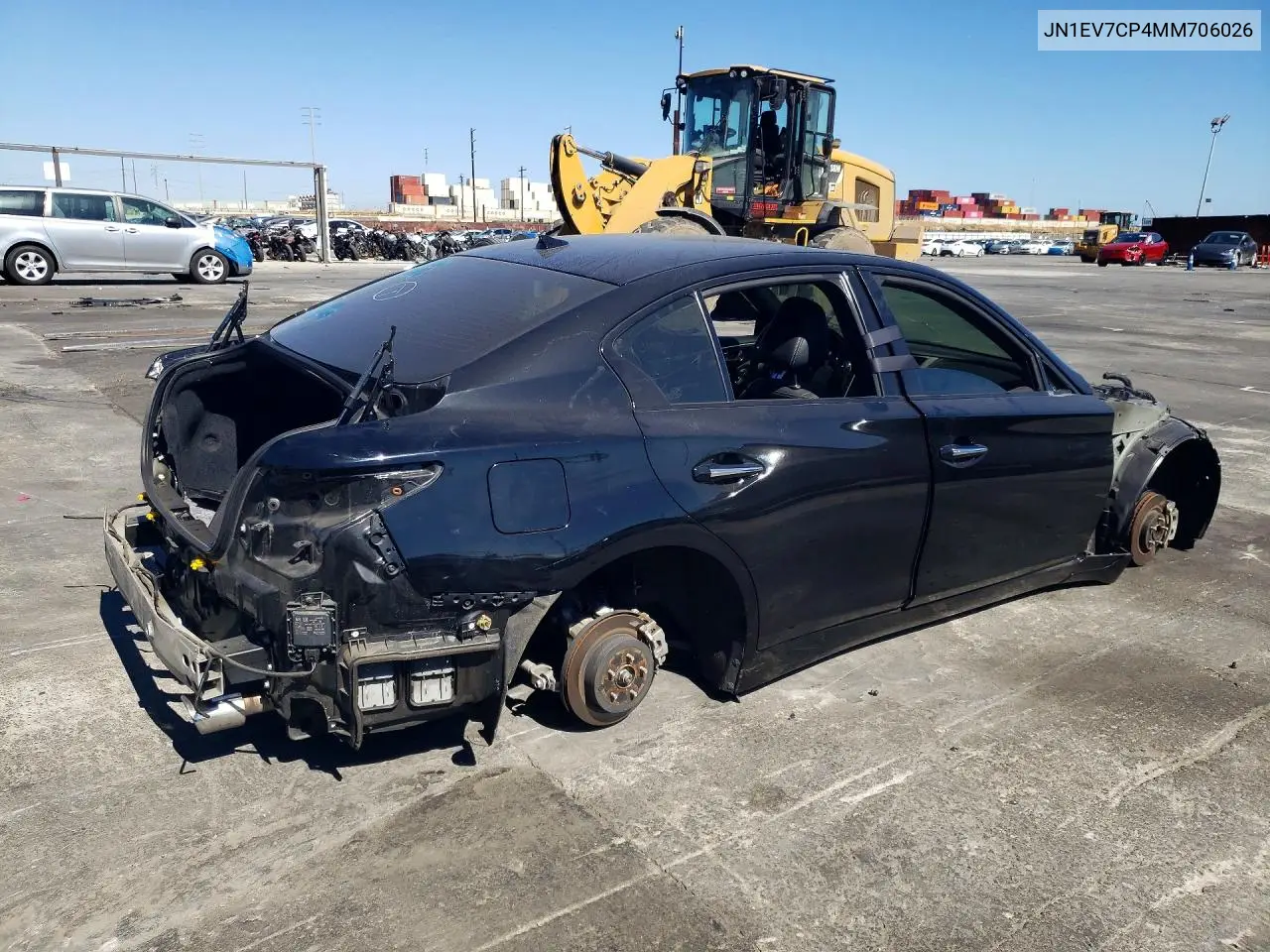 2021 Infiniti Q50 Sensory VIN: JN1EV7CP4MM706026 Lot: 56693826
