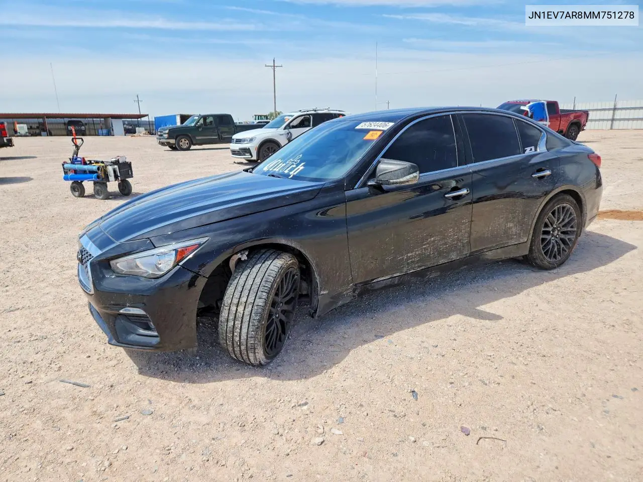 2021 Infiniti Q50 Pure VIN: JN1EV7AR8MM751278 Lot: 57624406