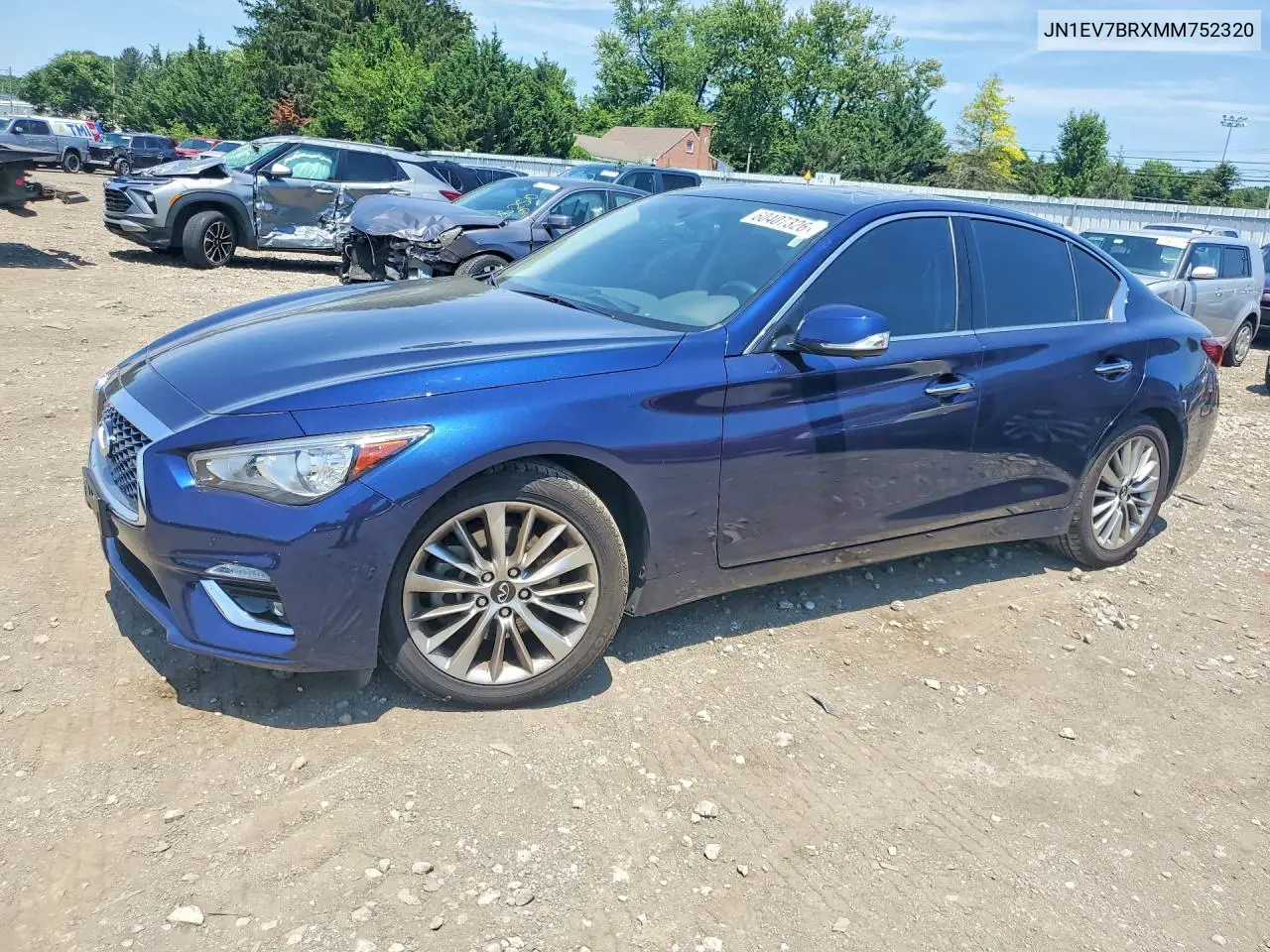 2021 Infiniti Q50 Luxe VIN: JN1EV7BRXMM752320 Lot: 60407326