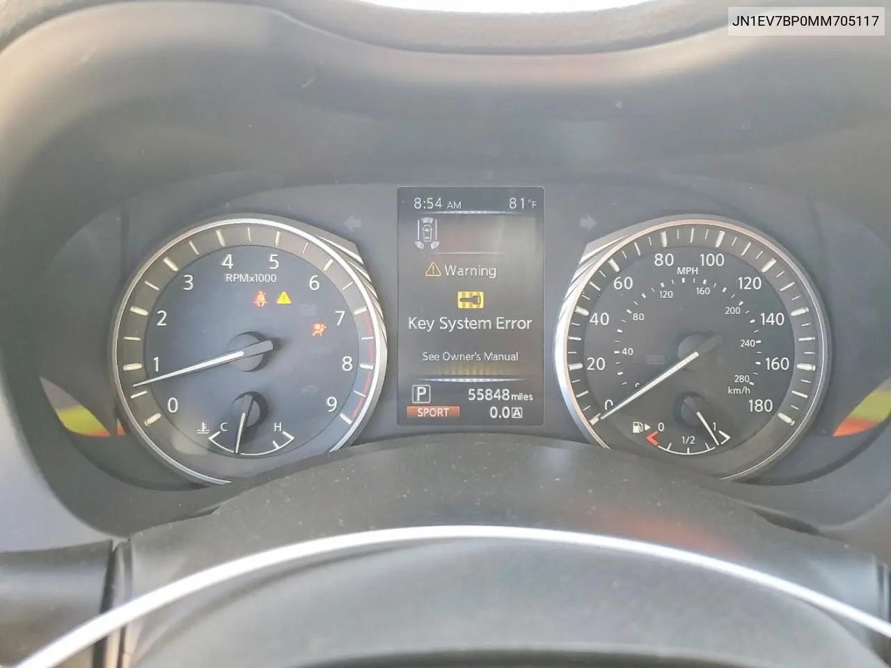 2021 Infiniti Q50 Luxe VIN: JN1EV7BP0MM705117 Lot: 60998676