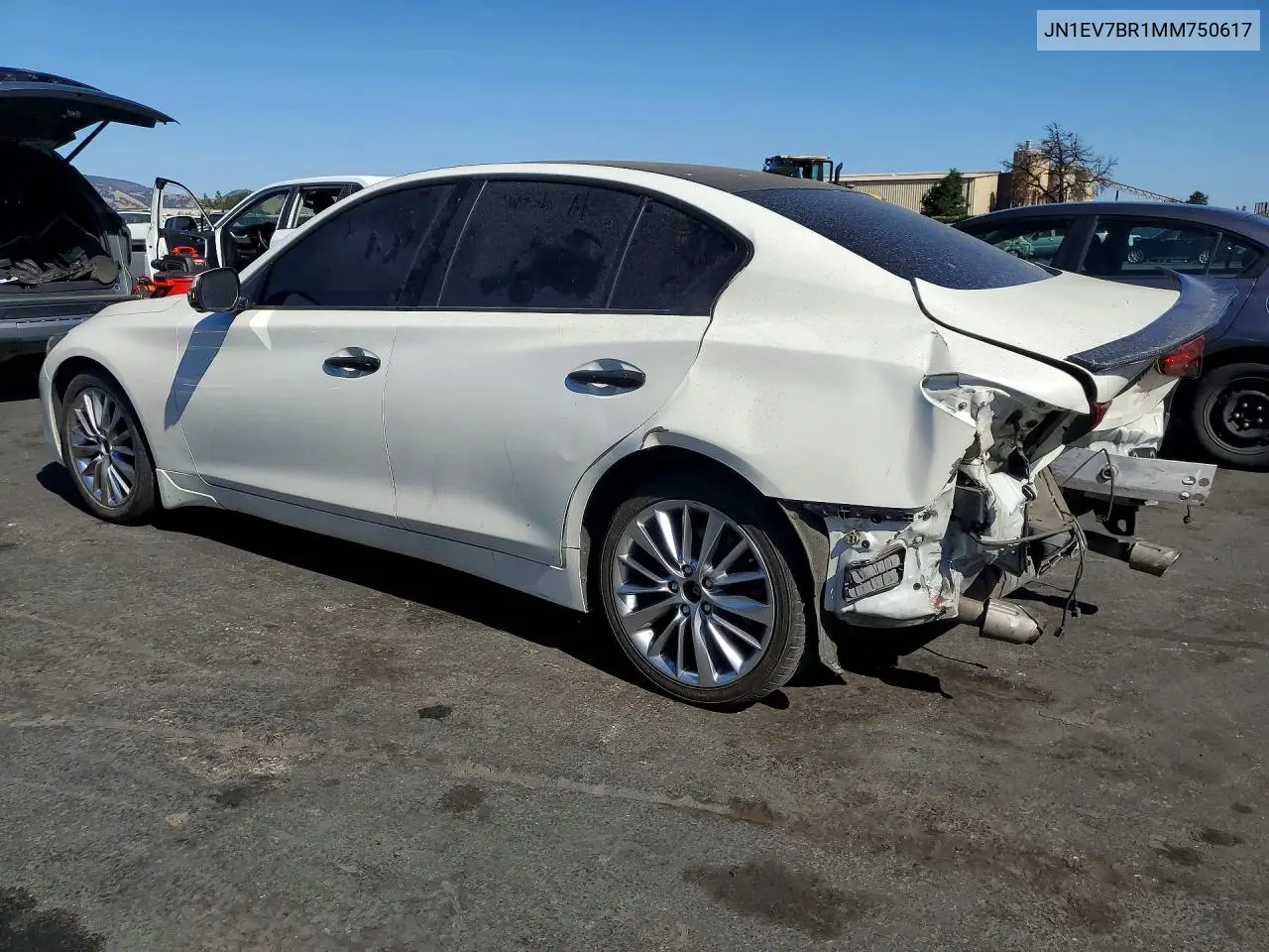 2021 Infiniti Q50 Luxe VIN: JN1EV7BR1MM750617 Lot: 61483996