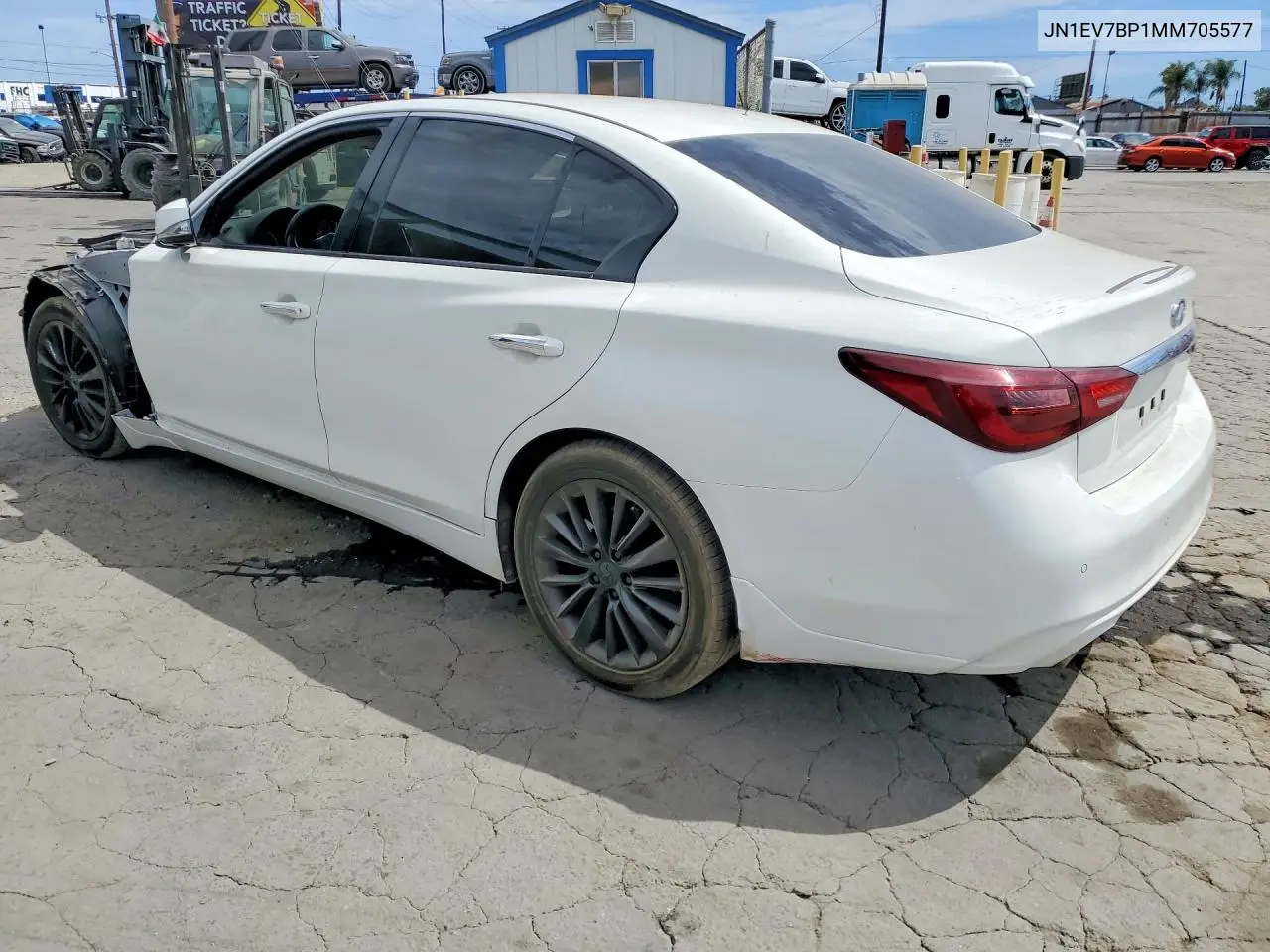 2021 Infiniti Q50 VIN: JN1EV7BP1MM705577 Lot: 62087426