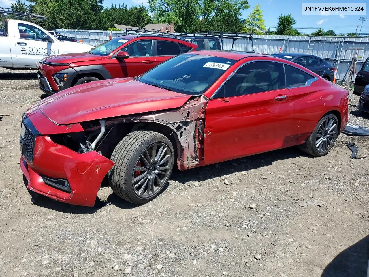 2017 Infiniti Q60 Red Sport 400 VIN: JN1FV7EK6HM610524 Lot: 54769406