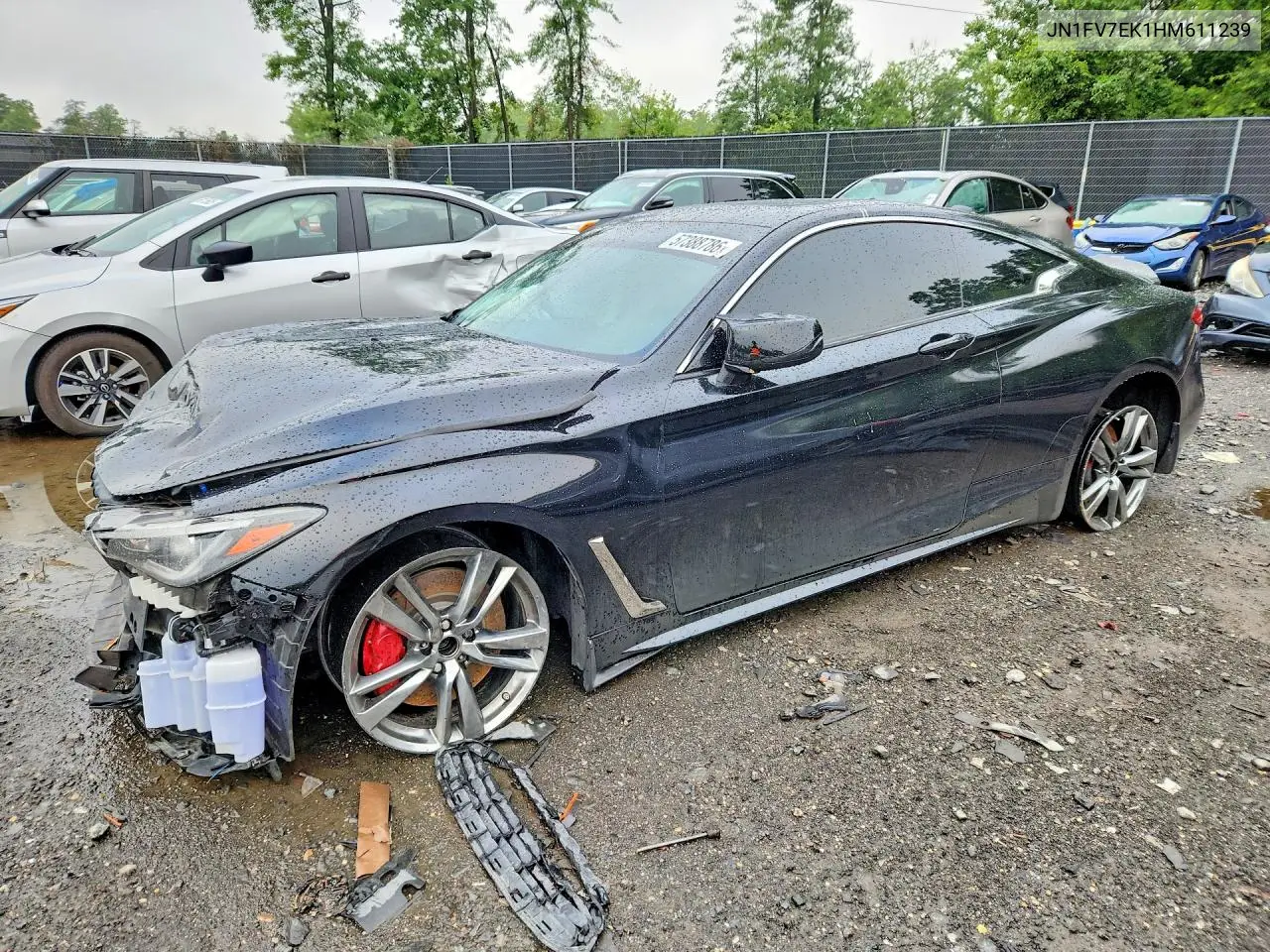 2017 Infiniti Q60 Red Sport 400 VIN: JN1FV7EK1HM611239 Lot: 57388786